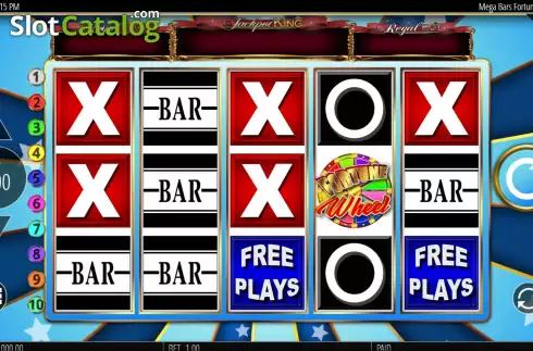 Reels Screen. Mega Bars Fortune Wheel slot