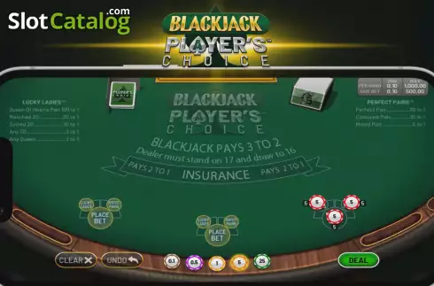 Game screen. Blackjack Players Choice (Blueprint) slot