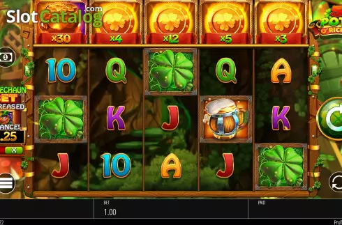 Game Screen. 5 Pots O'Riches slot