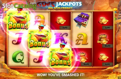 Free Spins Win Screen. Genie Jackpots Big Spin Frenzy slot