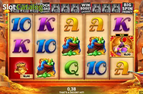 Free Spins Gameplay Screen. Genie Jackpots Big Spin Frenzy slot