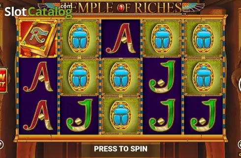 Game Screen. Temple of Riches Spin Boost slot