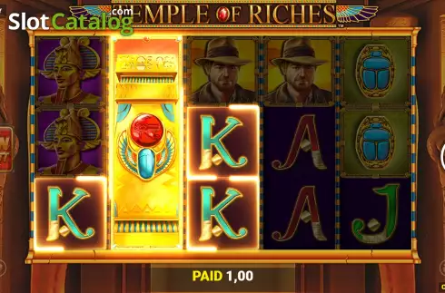 Win Screen. Temple of Riches Spin Boost slot