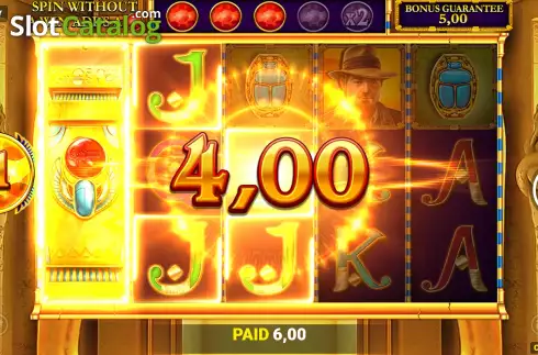Free Spins Gameplay Screen. Temple of Riches Spin Boost slot