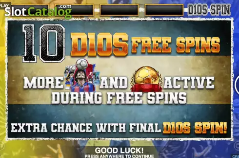 Free Spins 2. D10S Maradona slot