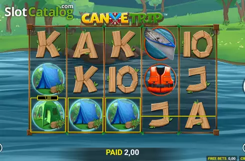 Win Screen. Canoe Trip slot