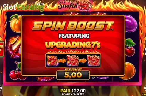 Fortune Bet Screen. Sinful 7s slot