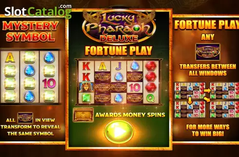 Start Screen. Lucky Pharaoh Deluxe Fortune Play slot