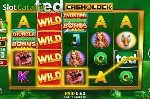 Win Screen. Ted Cash and Lock slot