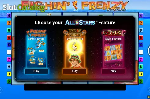 Free Spins Mode Choosing Screen. Fishin' Frenzy All Stars slot