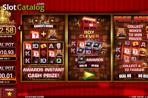 Start Screen. Deal or No Deal Box Clever slot