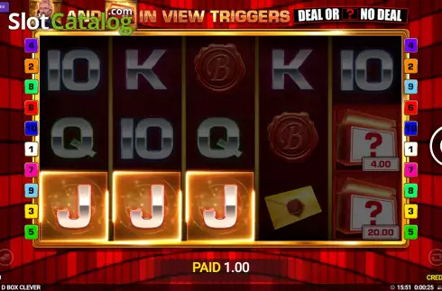 Win Screen. Deal or No Deal Box Clever slot