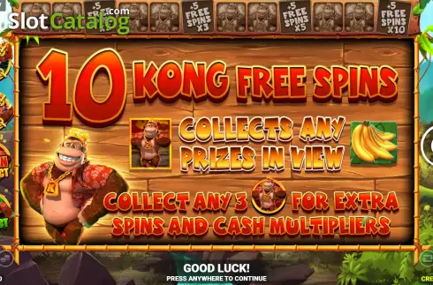 Free Spins Win Screen 2. King Kong Cash Go Bananas slot
