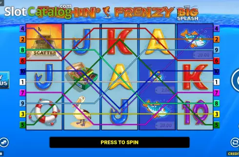 Game Screen. Fishin' Frenzy The Big Splash slot