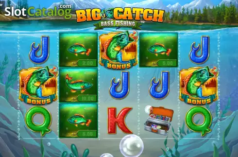 Free Spins Win Screen. Big Catch Bass Fishing slot