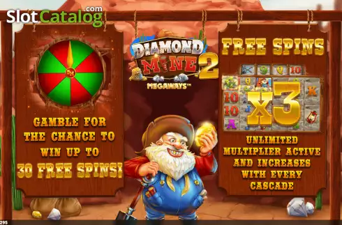 Start Screen. Diamond Mine 2 Megaways slot