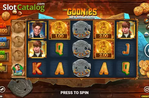 Game Screen. The Goonies Hey You Guys slot