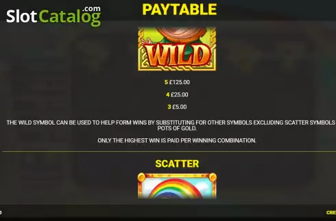 Game Features screen. Slots O' Cashpots slot