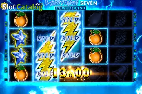 Win  screen. Lightning Seven Power Spins slot