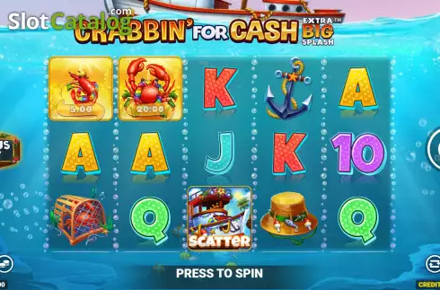 Game Screen. Crabbin For Cash Extra Big Splash slot