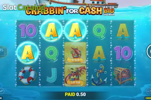 Win Screen. Crabbin For Cash Extra Big Splash slot