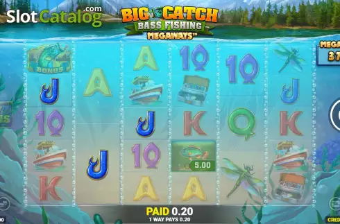 Win Screen. Big Catch Bass Fishing Megaways slot