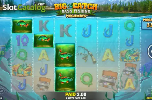 Schermo5. Big Catch Bass Fishing Megaways slot
