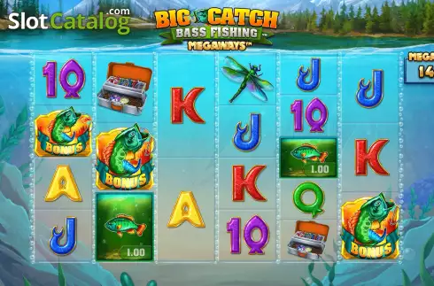Free Spins Win Screen. Big Catch Bass Fishing Megaways slot