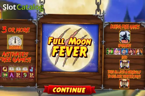Start Screen. Full Moon Fever (Blueprint) slot