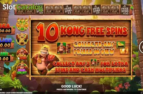 Free Spins. King Kong Cash Even Bigger Bananas slot