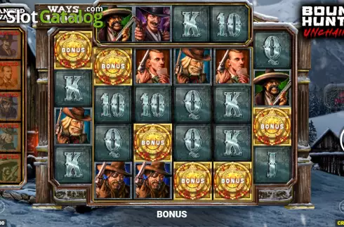 Free Spins Win Screen. Bounty Hunter Unchained slot