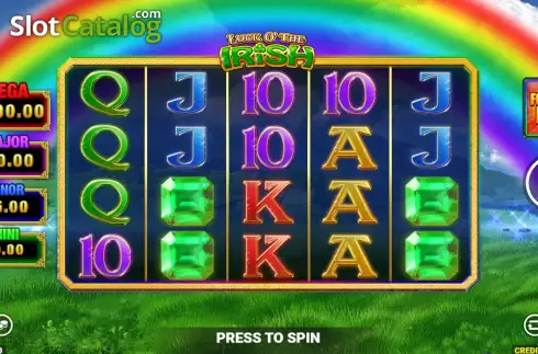 Game screen. Luck O' The Irish Fortune Play 3 slot