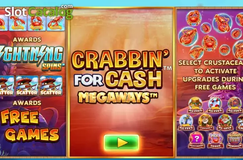 Start Screen. Crabbin’ For Cash Megaways slot