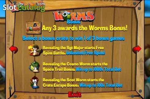 Ekran3. Worms (Blueprint) yuvası