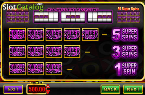 Schermo4. Super Spins Bar X Gold slot