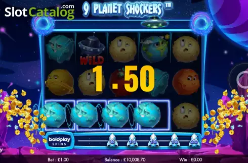 Win screen. 9 Planet Shockers slot