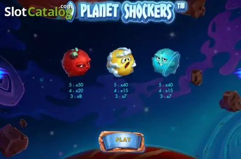 PayTable screen 3. 9 Planet Shockers slot