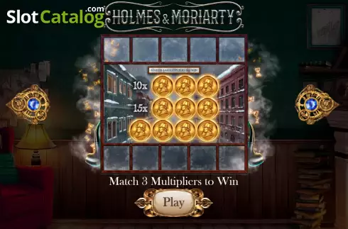 Game Features screen 3. Holmes and Moriarty slot