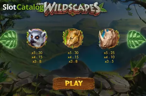 PayTable screen 3. Wildscapes slot