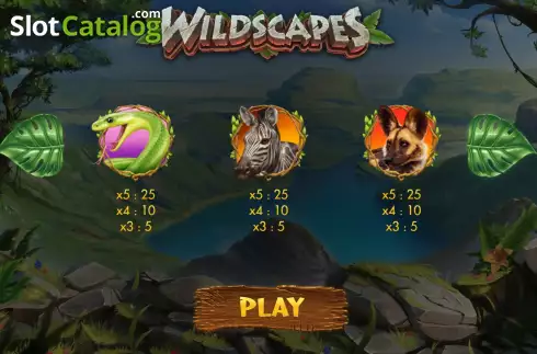 PayTable screen 4. Wildscapes slot