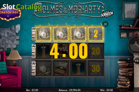 Win screen 2. Holmes and Moriarty Scratch slot