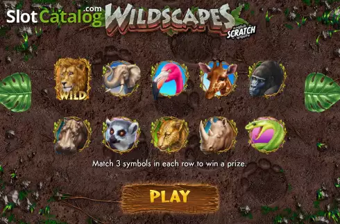 Symbols screen. Wildscapes Scratch slot