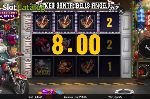 Pantalla5. Biker Santa: Bells Angels Scratch Tragamonedas 