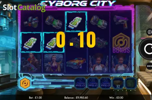 Win screen. Cyborg City slot