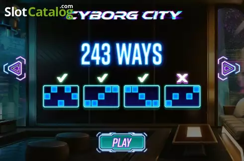 PayLines screen. Cyborg City slot