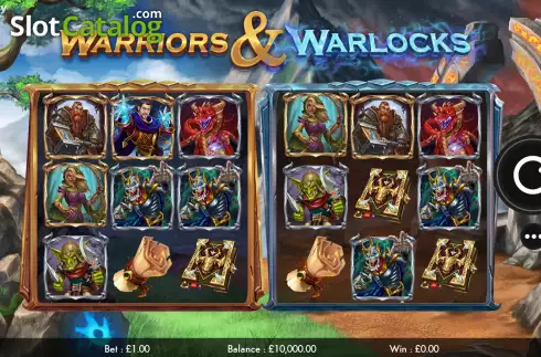 Game Screen. Warriors and Warlocks slot