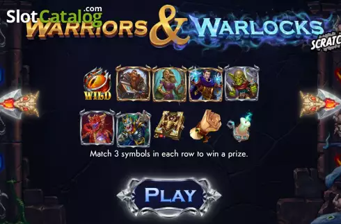 Game Rules screen. Warriors and Warlocks Scratch slot