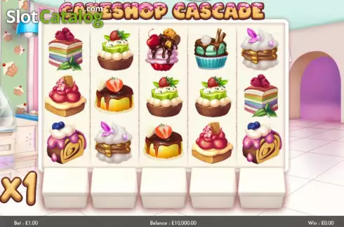 Game screen. Cakeshop Cascade slot