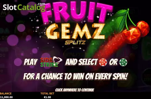画面2. Fruit Gemz Splitz カジノスロット