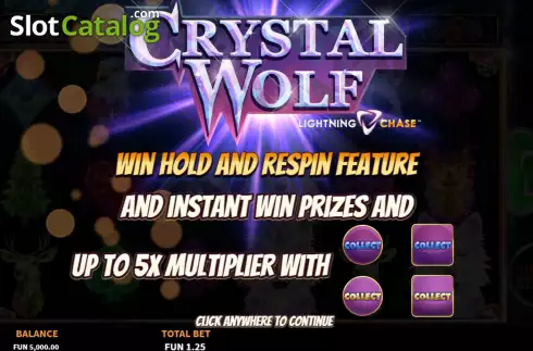 Start Screen. Crystal Wolf Lightning Chase slot